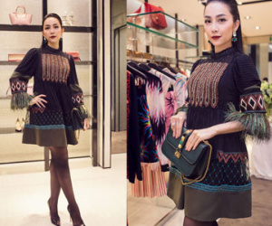 Linh Nga mặc váy 400 triệu đi event