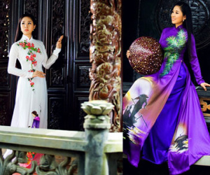 Lê Phương gợi ý mẫu áo dài dịp Vu Lan