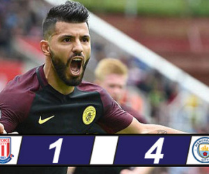 Aguero và Nolito lập đại công, Man City nhấn chìm Stoke