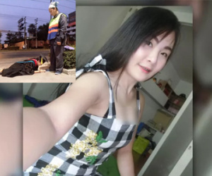 Hình ảnh phản cảm của "hot girl" Thái từng mặc đồ cử nhân quỳ lạy mẹ là công nhân vệ sinh