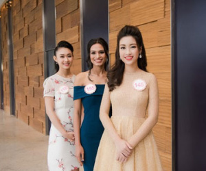 Người đẹp HHVN khoe sắc ở họp báo trước chung kết