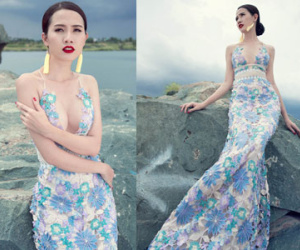 Phan Thị Mơ khoe vòng một sexy với váy trễ cổ sâu