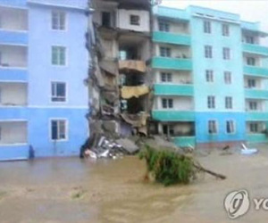 Sập chung cư Triều Tiên vì mưa lớn, 34 người chết
