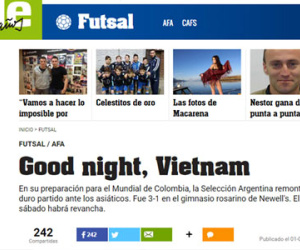 Báo thể thao hàng đầu Argentina ca ngợi ĐT futsal Việt Nam