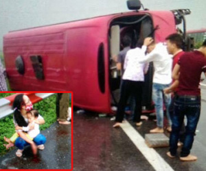 Hà Nội: Xe khách lật trên cao tốc Pháp Vân - Cầu Giẽ, 12 người thương vong