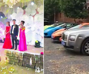 Nhà trai mang hẳn 20 tỷ tiền mặt lên sân khấu tặng cô dâu nhân ngày cưới