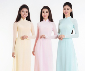 Ngây ngất với nhan sắc trong veo của Hoa hậu, Á hậu trong tà áo dài