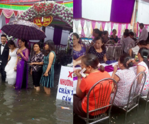 Người ta đám cưới linh đình, tôi đây mưa ngập nhưng mà vẫn vui