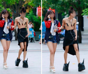 Anh chàng cởi trần, chỉ quấn 1 tấm vải quanh thân đi khắp phố gây xôn xao