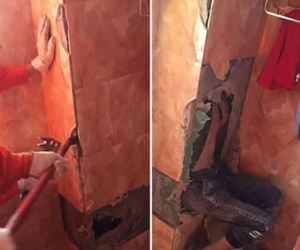 Chủ nhà về bất chợt, trộm trốn tắc ống thông khí toilet