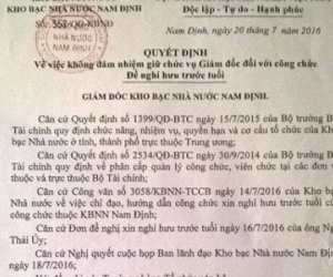 Nam Định: Vỡ nợ tiền tỷ, giám đốc kho bạc xin nghỉ hưu sớm