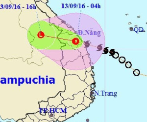 Bão số 4 đã suy yếu thành áp thấp nhiệt đới