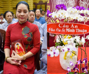 Ca sĩ Đông Đào cùng 100 người cầu an cho Minh Thuận