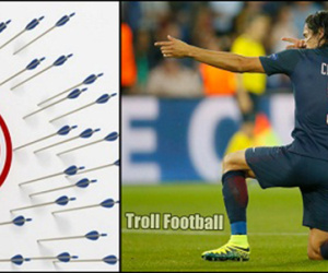 Cavani được CĐV Arsenal CẢM ƠN vì... vô duyên kì lạ