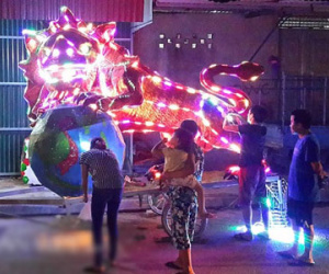 Thú chơi đèn trung thu “khủng” ở Hải Dương