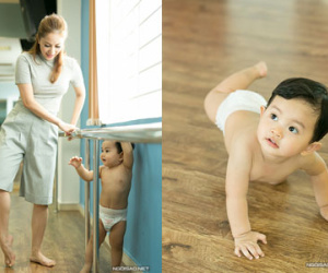 Con trai Khánh Thi ở trần, khoe thân hình bụ bẫm