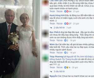 Tình yêu vĩnh cửu của cụ ông và cụ bà trong bức ảnh "cưới lại" gây xôn xao