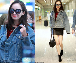 Dương Mịch được báo chí săn đón ở sân bay