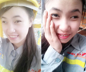 Cô gái mắt lé đi phụ hồ kiếm tiền “tu sửa” nhan sắc