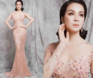 Thanh Mai khoe đường cong với đầm đuôi cá cầu kỳ