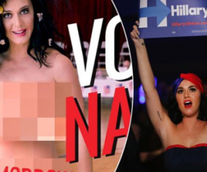 Katy Perry hứa sẽ khỏa thân như mồi nhử trong cuộc bầu cử Tổng thống Mỹ