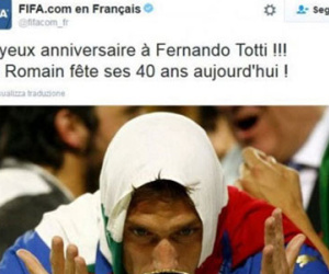 FIFA viết nhầm tên khi chúc mừng sinh nhật Totti