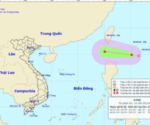 Xuất hiện áp thấp nhiệt đới gần Biển Đông