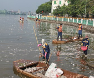 Hà Nội lắp 4 hệ thống cấp khí oxy hòa tan ở Hồ Tây