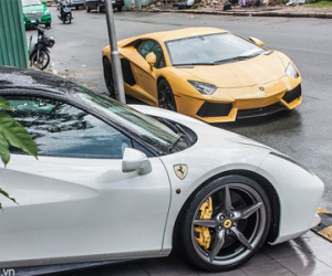 Siêu xe của Cường Đô La tụ họp bộ đôi Lamborghini Aventador