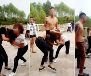 Clip: Nữ 9X hẹn đánh nhau, giật tung áo vì mâu thuẫn trên mạng