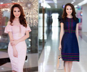 Thụy Vân khoe dáng cùng váy khoét ngực