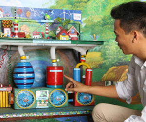 Ý tưởng máy thu và xử lý bão trong lòng đất của hai nữ sinh lớp 5