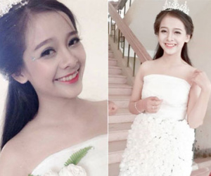 Cô gái Chăm đẹp hút hồn với váy cưới làm từ giấy ăn