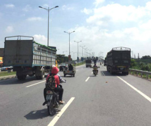 Giảm tốc độ trên quốc lộ 1 Hà Nội - Bắc Giang