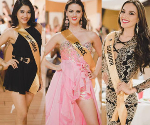 Thí sinh Hoa hậu Hòa bình thế giới 2016 lộng lẫy trong tiệc gặp mặt