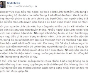 Hoa hậu Mỹ Linh day dứt vì chưa thể về miền Trung cứu trợ