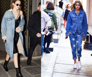 Học Gigi Hadid cách diện áo khoác denim vào mùa đông