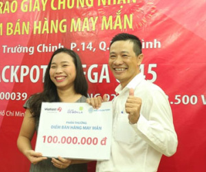 Thưởng 100 triệu cho điểm bán tờ vé số trúng 92 tỷ