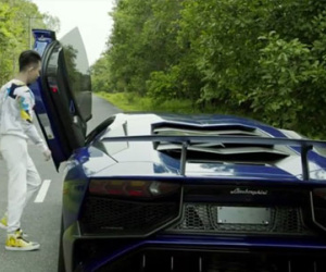 Minh Nhựa và vợ thử tốc độ của Lamborghini Aventador SV