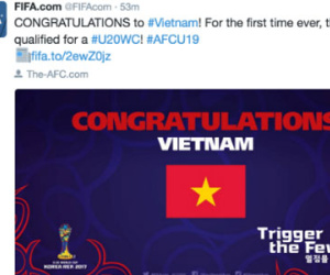 FIFA chúc mừng Việt Nam lần đầu dự U20 World Cup