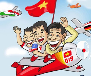 Biếm họa Thái Lan vùng vẫy ao làng, VN vẫy chào đi World Cup