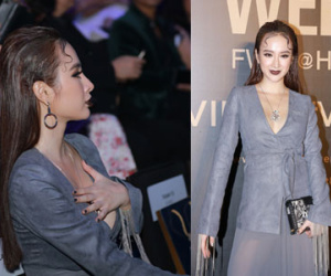 Angela Phương Trinh lấy tay che ngực vì sợ hớ hênh