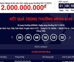 Khách hàng trúng giải Jackpot 65 tỷ đồng "ẵm" thêm cả giải nhất