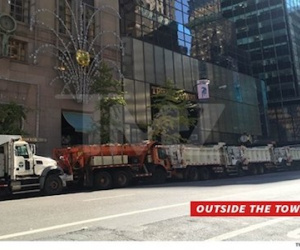 Cảnh sát New York điều xe tải xung quanh Trump Tower chống bom xe