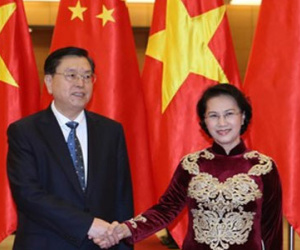 Chủ tịch Quốc hội Trung Quốc thăm Việt Nam