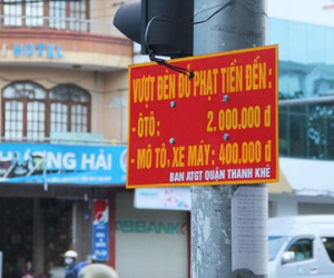 Đà Nẵng "báo giá"mức phạt trên đường cảnh báo tài xế