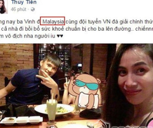 Đăng status cổ vũ Công Vinh, Thủy Tiên bị "nhắc khéo" khi nhầm lỗi nghiêm trọng