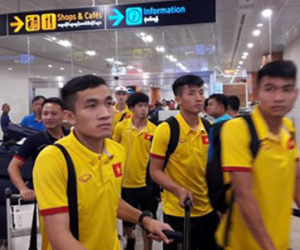 Những hình ảnh đầu tiên của tuyển Việt Nam tại Myanmar