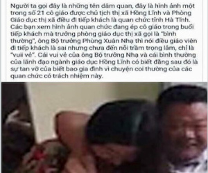 Đăng thông tin sai sự thật về giáo viên điều đi tiếp khách