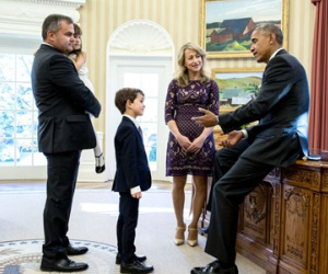 Obama gặp cậu bé từng viết thư xin nuôi người bạn nhỏ Syria bị thương